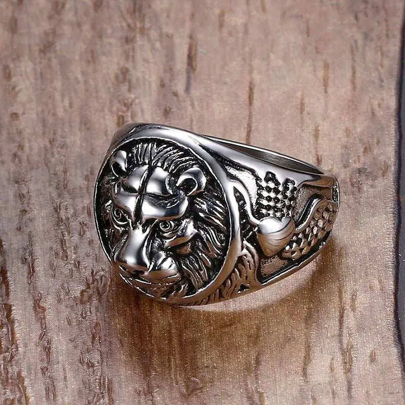 Stainless Steel Lion Ring